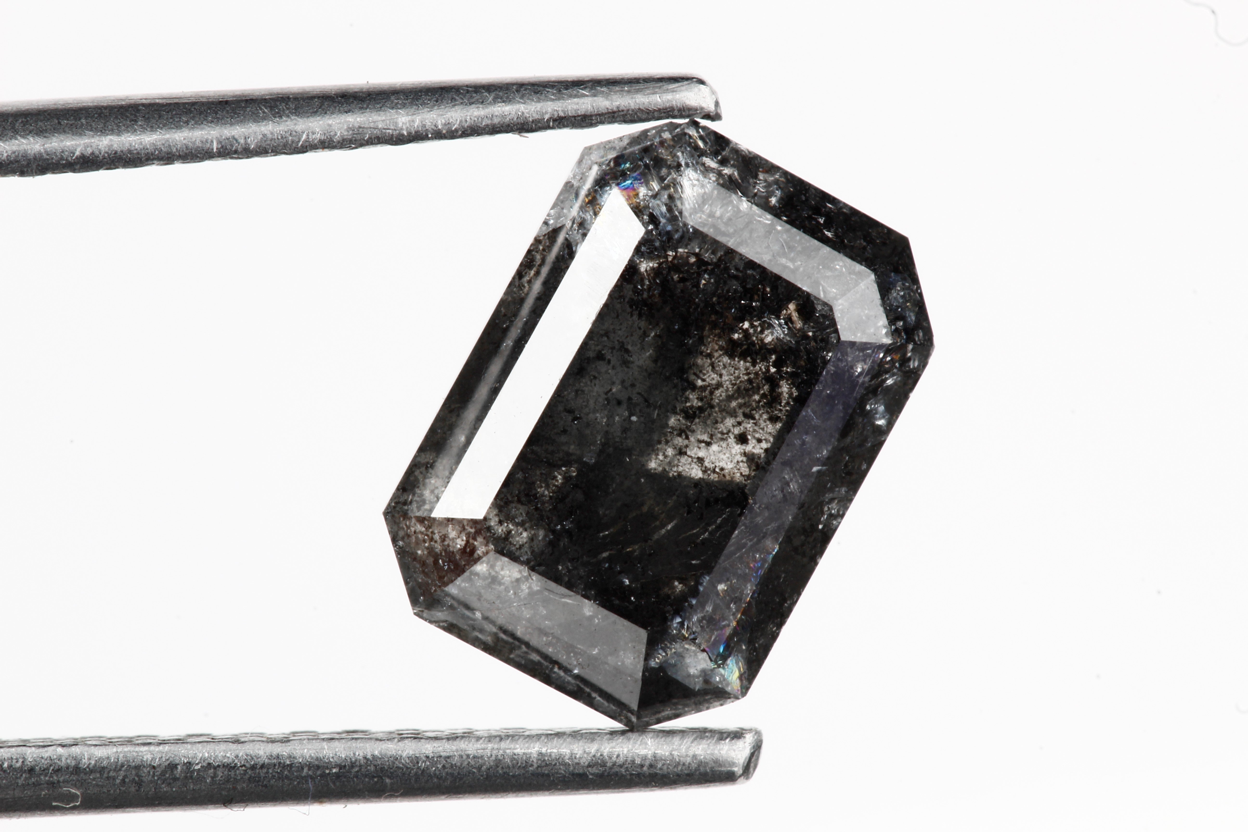 Black diamond 2.06 Carat Black Diamond, Double Cut Emerald